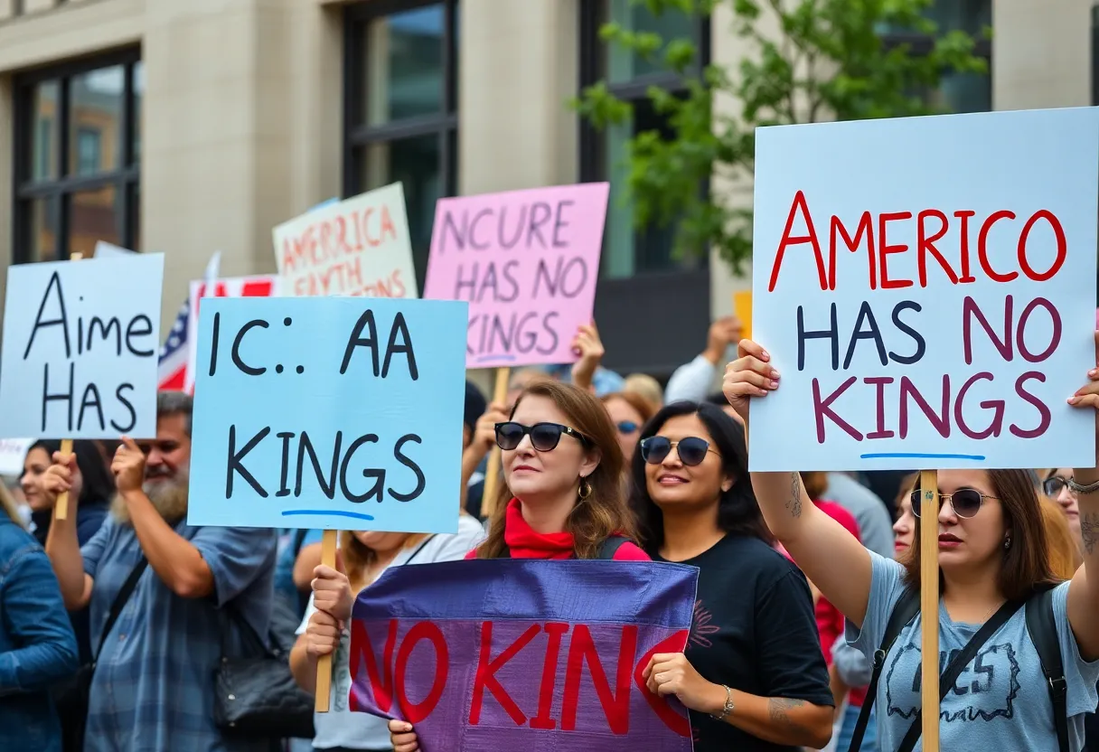 Activists protesting for democracy and civil rights