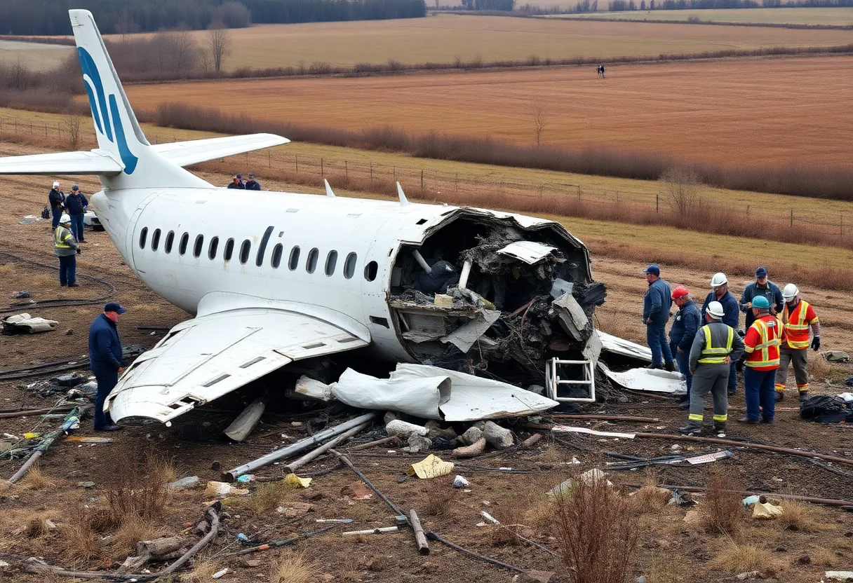 Emergency responders at the site of a plane crash in Williston, Florida.