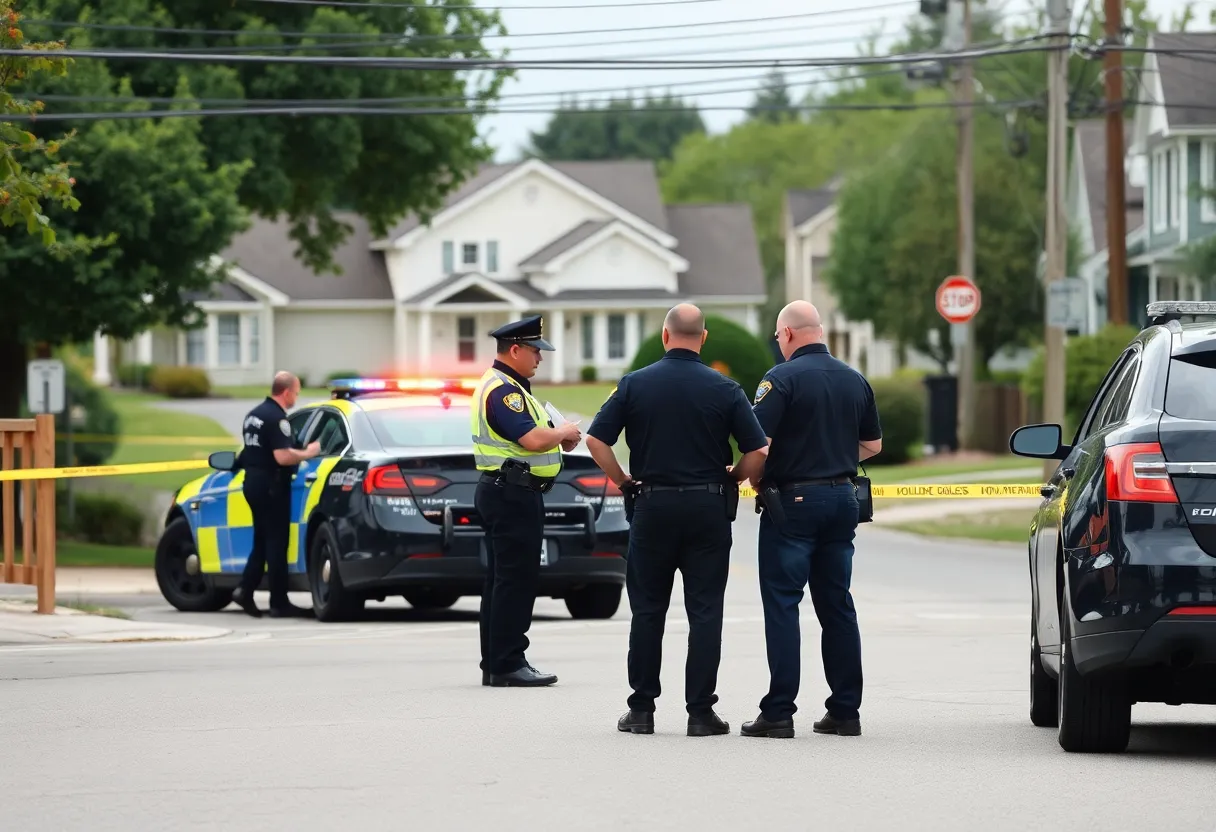 Police investigating a shooting scene in Lexington
