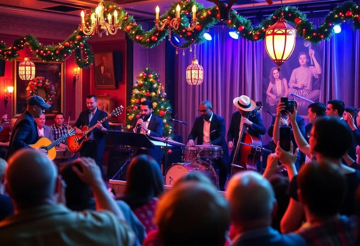 Jazz band performing at a festive concert