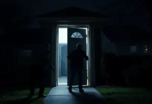 Dramatic representation of a home invasion scene in Pulaski County