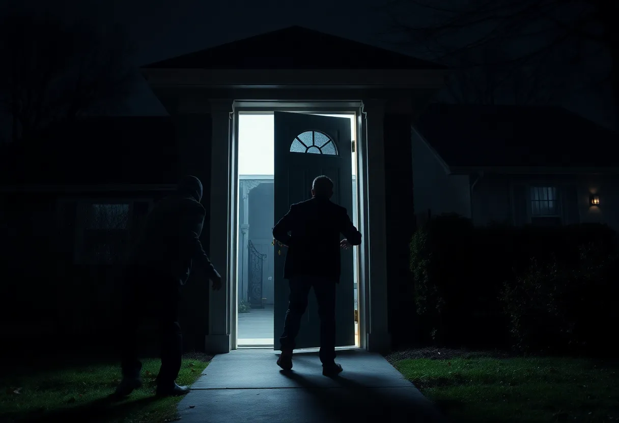 Dramatic representation of a home invasion scene in Pulaski County