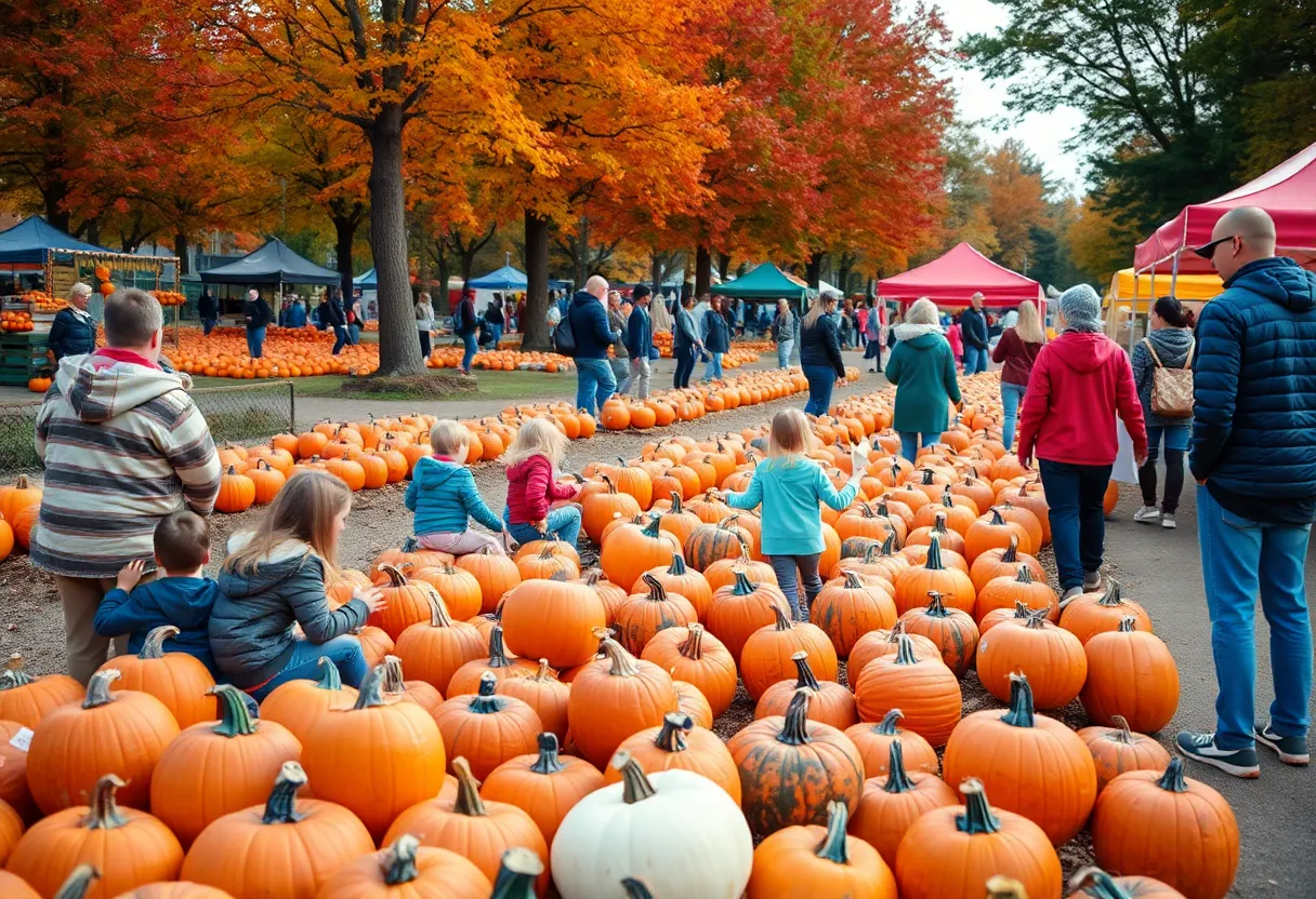 Families having fun at the Pumpkin Festival in Lexington KY