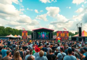 Crowd enjoying the Railbird Festival in Lexington