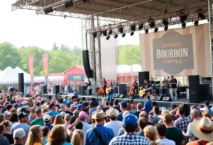 Crowd enjoying live music at the Railbird Festival in Lexington KY.