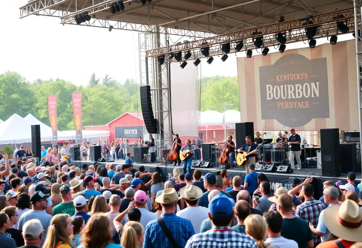 Crowd enjoying live music at the Railbird Festival in Lexington KY.