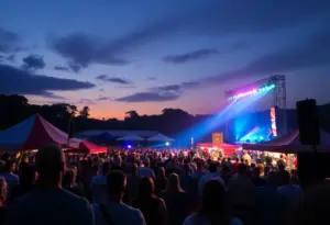 Crowd enjoying the Railbird Music Festival in Lexington, Kentucky