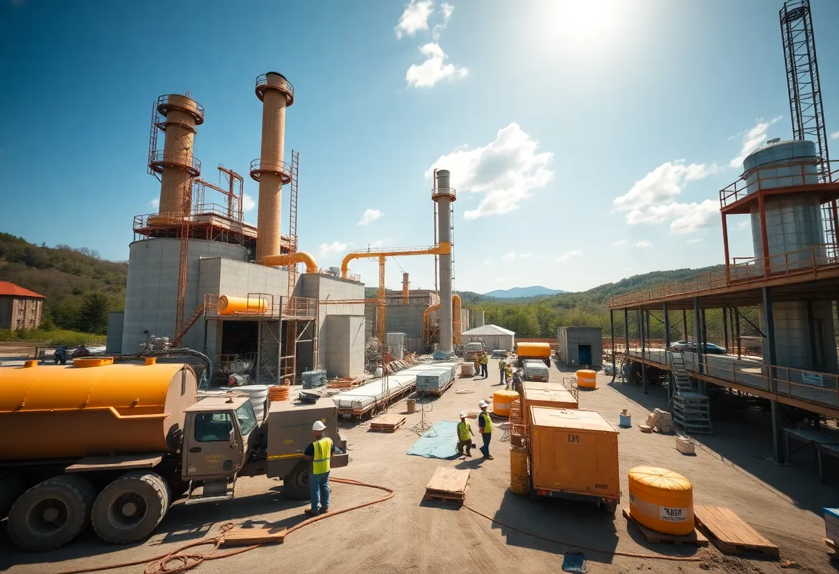 Construction site of Sazerac Distillers new distillery in Kentucky