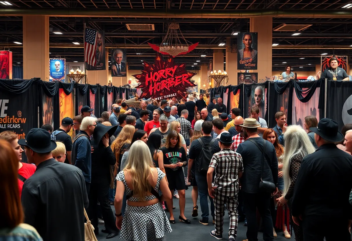 Crowd at ScareFest Weekend with horror themes