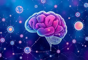 Abstract illustration of sleep debt and its impact on brain health.