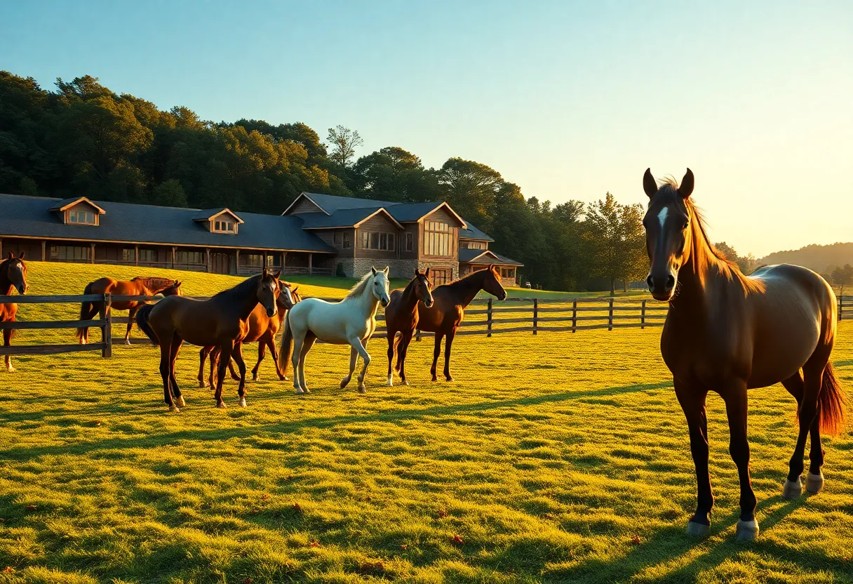Spendthrift Farm, a thoroughbred horse breeding farm in Lexington, Kentucky.