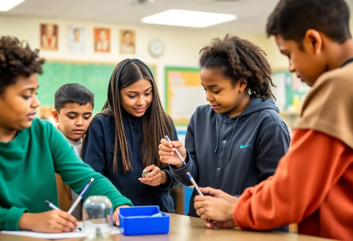 Students participating in hands-on STEM education activities