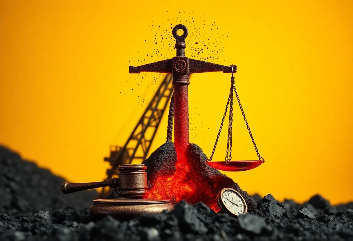 Conceptual image representing tax evasion and accountability in coal mining.