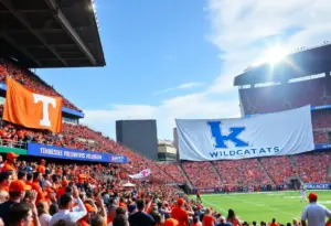 Enthusiastic fans at the Tennessee Volunteers vs Kentucky Wildcats football game