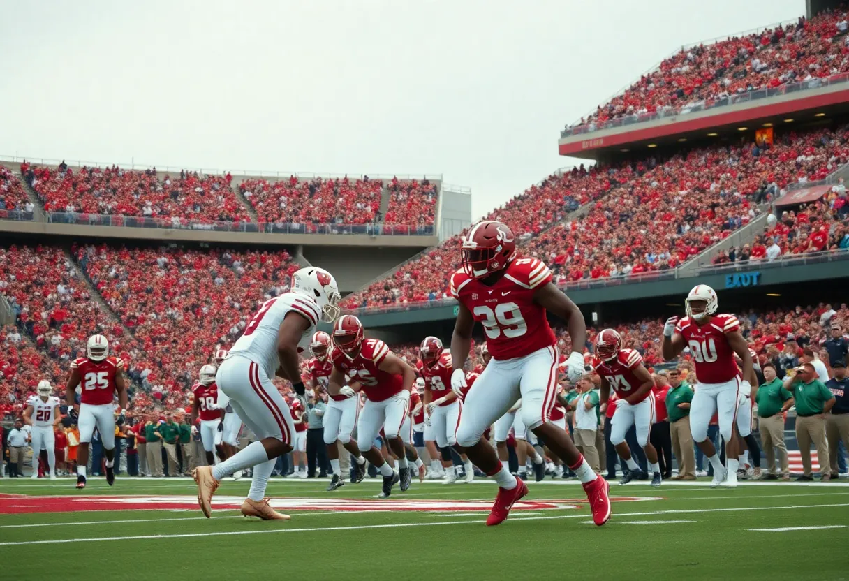 Texas Longhorns and Kentucky Wildcats players competing at Kroger Field