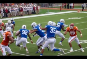 Football game between Texas Longhorns and Kentucky Wildcats