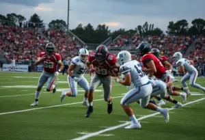 Texas Longhorns celebrating their overtime victory against Kentucky Wildcats