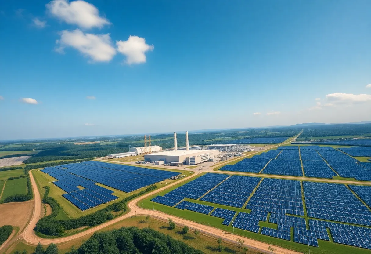 Aerial view of the Toyota Georgetown solar farm