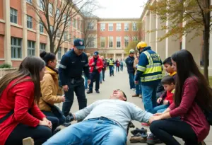 Volunteers participating in a crisis drill at the University of Kentucky