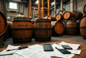 Distillery of Uncle Nearest Whiskey with financial documents