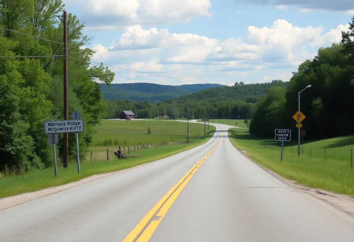 A scenic view of the neighborhoods in Russell County, Kentucky.