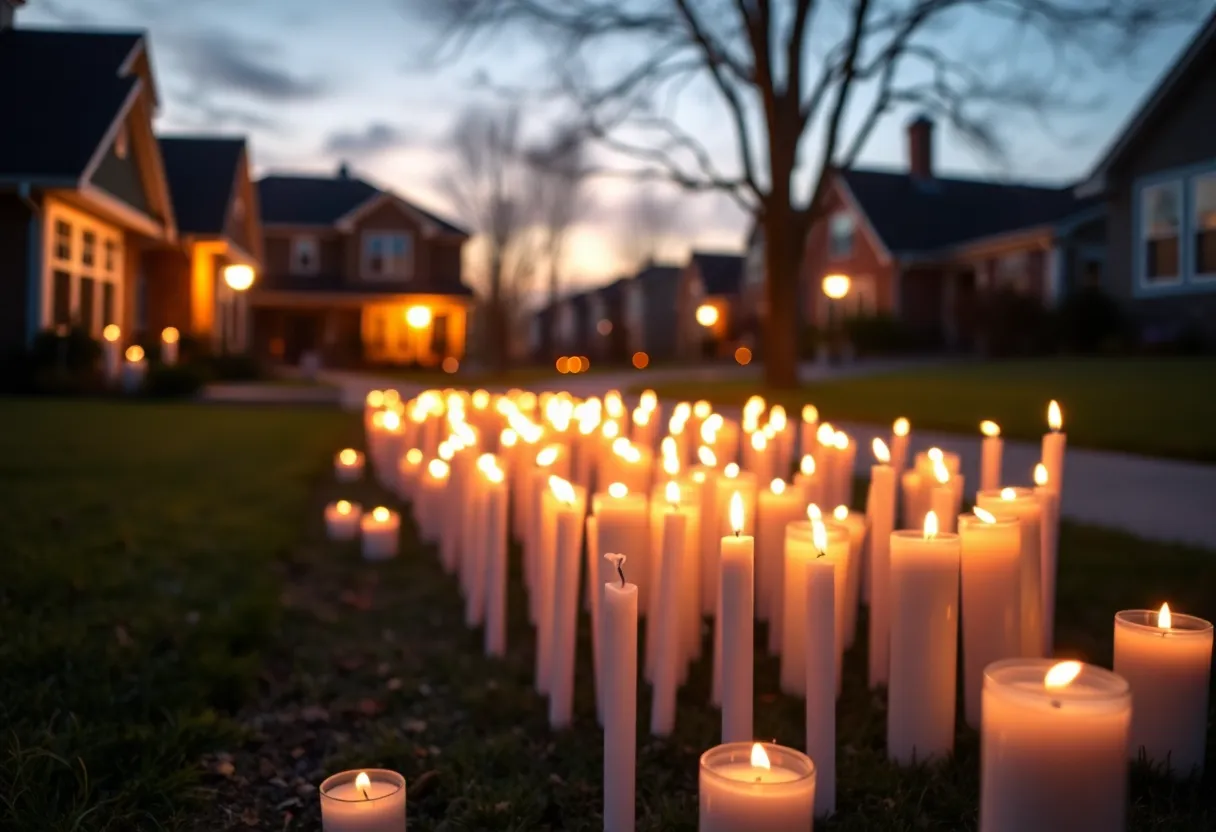 Candlelight vigil for Lydia Perkins