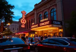 Audience arriving for Walker Hayes concert at The Louisville Palace