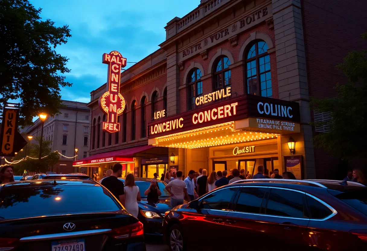 Audience arriving for Walker Hayes concert at The Louisville Palace