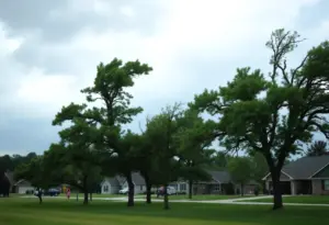 Strong winds causing tree damage in Jessamine County, Kentucky