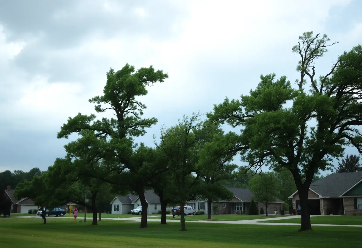 Strong winds causing tree damage in Jessamine County, Kentucky