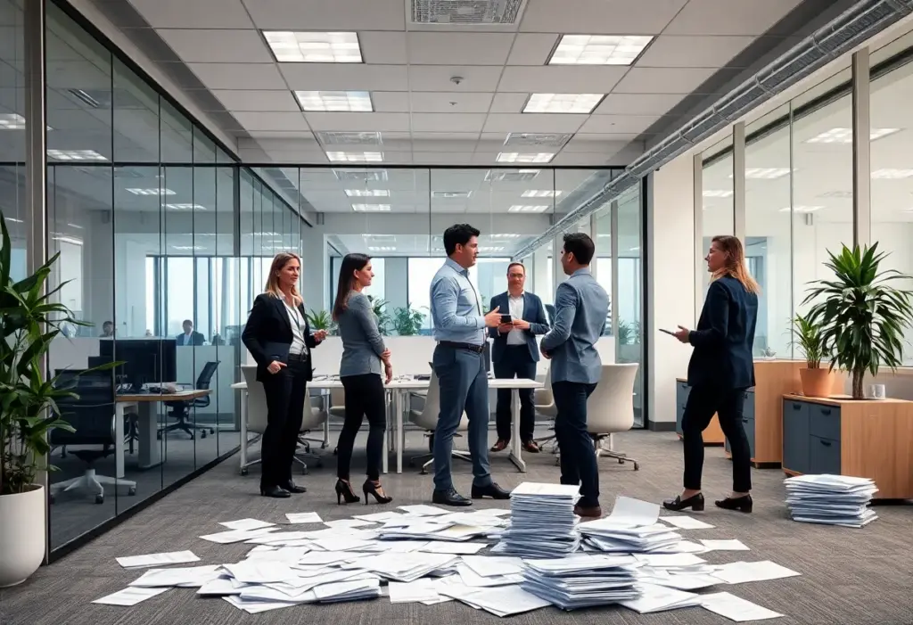 An office scene representing workforce changes at Xerox