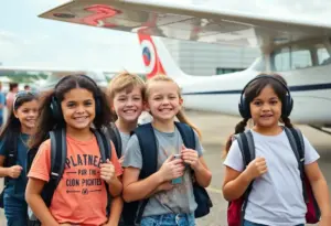 Young participants enjoying flight experiences during the Young Eagles program.