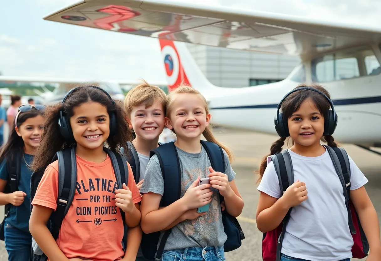 Young participants enjoying flight experiences during the Young Eagles program.