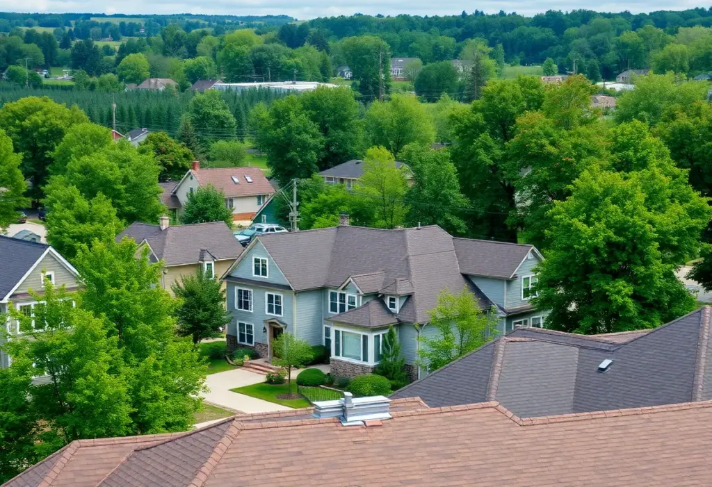 A view of houses in Appleton, Wisconsin, representing the housing market.