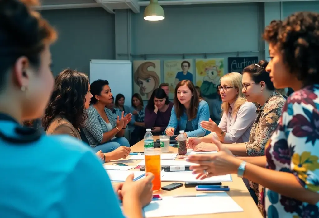 Participants engaging in creative activities at the Arts and Health Symposium in Lexington KY.
