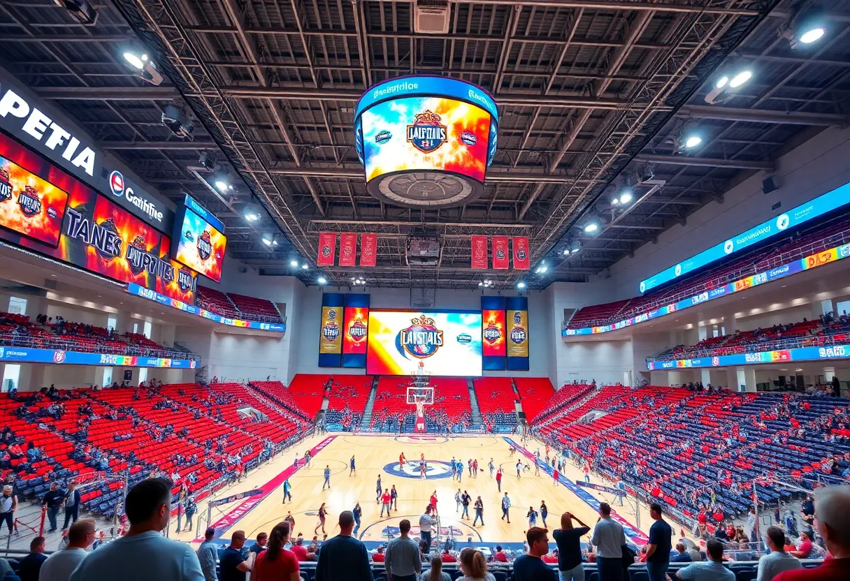 Interior of the renovated Baptist Health Arena at EKU