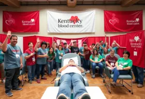 Kentucky Blood Center blood donation event scene