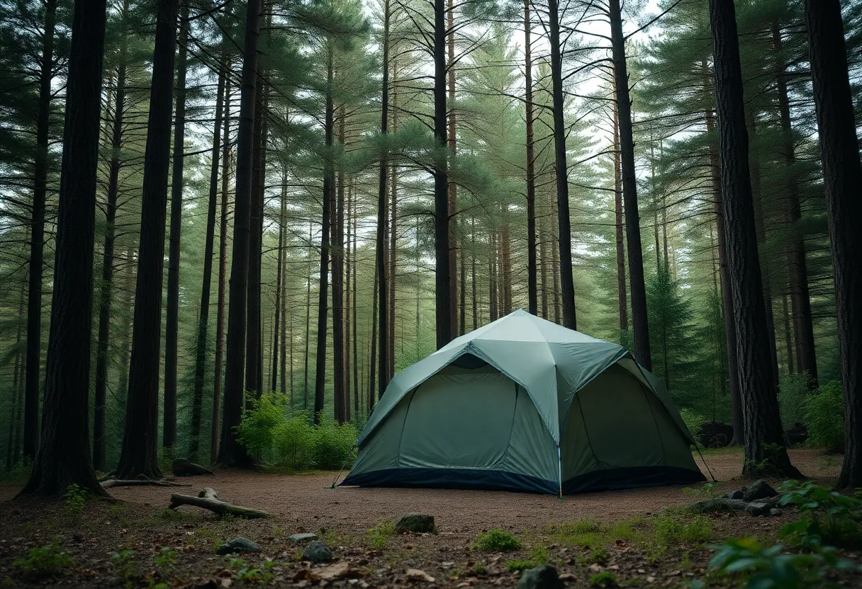 A peaceful campsite nestled in the Daniel Boone National Forest.