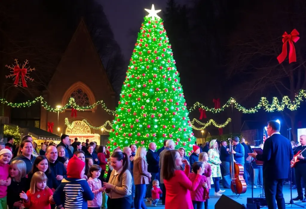Community gathering at Gatton Park celebrating the Capitol Christmas Tree.