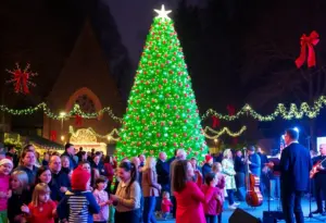 Community gathering at Gatton Park celebrating the Capitol Christmas Tree.