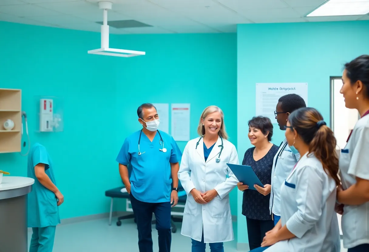 Healthcare professionals at Cardiff Lexington clinic