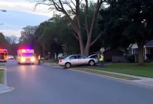 Vehicle accident scene in Lexington, Kentucky