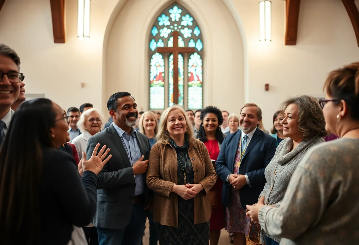 Community members and leaders gathering for a fundraising event at Shiloh Baptist Church.