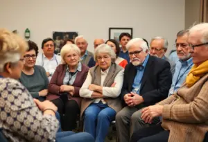 Community members learning about fraud prevention for the elderly