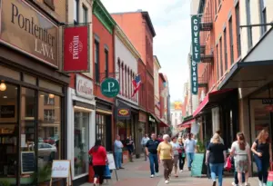 A vibrant small business district in Covington, Kentucky