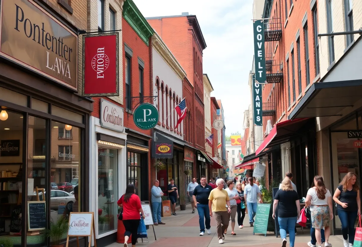 A vibrant small business district in Covington, Kentucky