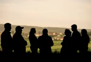 Community gathering discussing safety issues