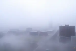 Dense fog in Lexington, Kentucky affecting visibility