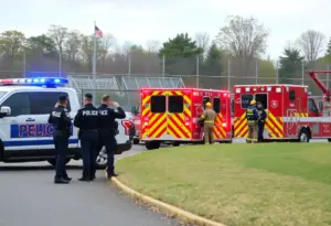 Emergency response personnel conducting a drill at Kroger Field