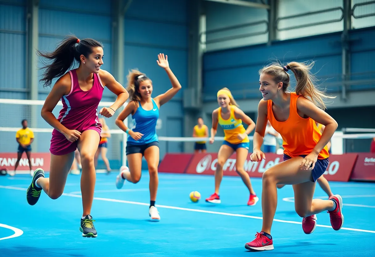 Women athletes showcasing teamwork and empowerment in sports.